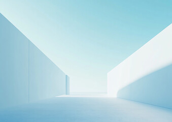 Abstract 3d rendering minimalist style architectural space scene