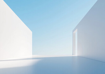 Abstract 3d rendering minimalist style architectural space scene