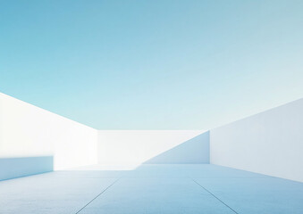 Fototapeta premium Abstract 3d rendering minimalist style architectural space scene