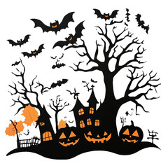 Halloween element in transparent background
