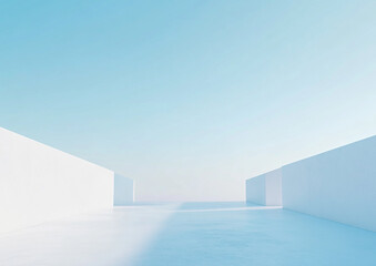 Abstract 3d rendering minimalist style architectural space scene