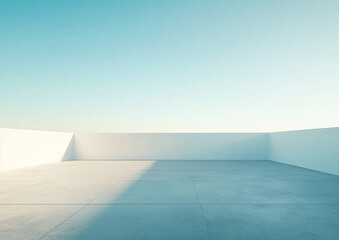 Abstract 3d rendering minimalist style architectural space scene