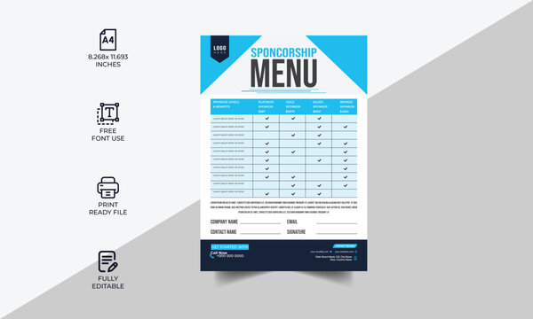 Technical Data Sheet layout template. Product Catalogue & modern Event Schedule conference design template, Minimalist product brochure template, corporate flyer, business flyer, sponsorship Template