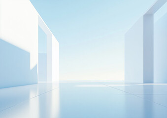 Obraz premium Abstract 3d rendering minimalist style architectural space scene