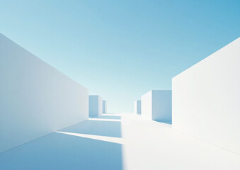 Obraz premium Abstract 3d rendering minimalist style architectural space scene