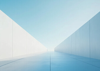 Abstract 3d rendering minimalist style architectural space scene