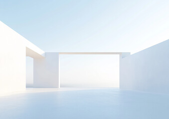 Abstract 3d rendering minimalist style architectural space scene,