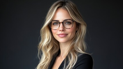 Fototapeta premium Portrait of a Confident Woman Wearing Glasses