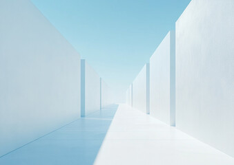 Abstract 3d rendering minimalist style architectural space scene,