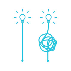 Easy and complex solution. Isolated on white background. From blue icon set