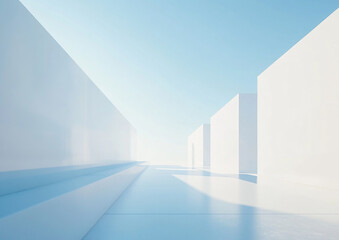 Abstract 3d rendering minimalist style architectural space scene,