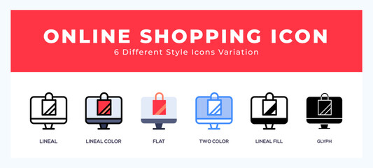 Online shopping symbol icon vector. symbol illustration