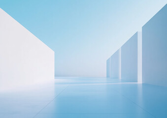 Abstract 3d rendering minimalist style architectural space scene,