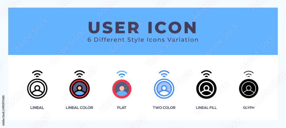 Poster user set of simple icons great for web. app. presentation and more.