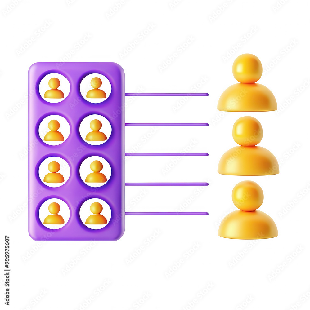 Poster a colorful representation of iconic figurines, showcasing a structured arrangement with varying size