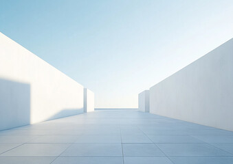 Abstract 3d rendering minimalist style architectural space scene,