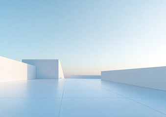 Obraz premium Abstract 3d rendering minimalist style architectural space scene,