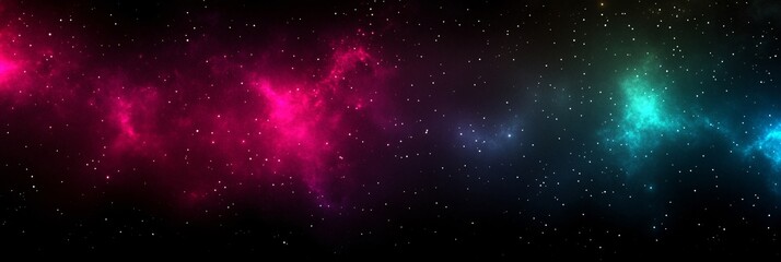 create a cosmic sky background with a dark sky and vibrant highlight colours of pink, purple and teal