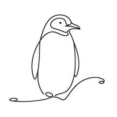 A penguin is standing on a white background. The penguin is the main focus of the image © KATERINA.AI