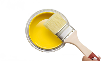 Farbe Vogelperspektive mit Pinsel Isoliert Keinen Hintergrund