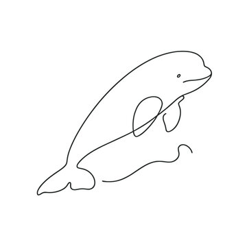 recommend clip art: A white whale is drawn in black. The whale is standing on its hind legs and has a smile on its face