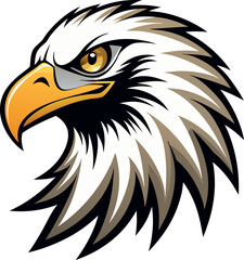 Fototapeta premium Silhouette of an eagle's head in vector art style, set against a clean white background for a striking logo effect
