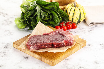 Raw rib eye beef premium steak