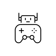 Gaming bot outline icons, minimalist vector illustration ,simple transparent graphic element .Isolated on white background