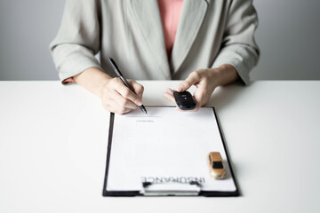 Car Dealer concept, Car insurance, loans and Car rentals