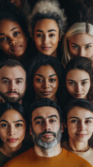 Obraz premium Group diverse portrait of diverse people from different cultures.