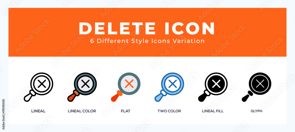 Poster delete icons set of simple vector illustration.