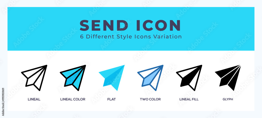 Poster send icon set with different styles. design elements for logo. vector illustration.