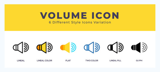 Volume icons set. Different style of icons simple vector illustration.