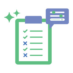 Prompt Testing Protocols Icon. Representing AI Testing Standards. Prompt Validation Procedures. System Testing Protocols. Input Testing. Vector Editable icon.