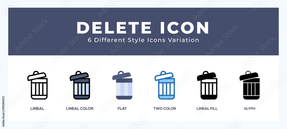 Aufkleber delete icon in different style vector illustration.