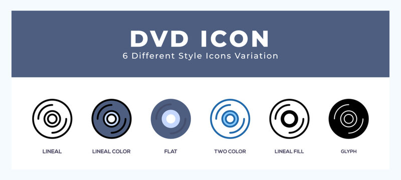 Dvd icon set pack vector illustration.