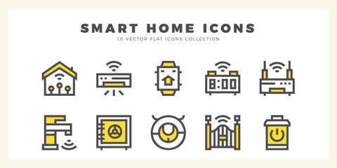10 Smart Home Two Color icon pack. vector illustration.