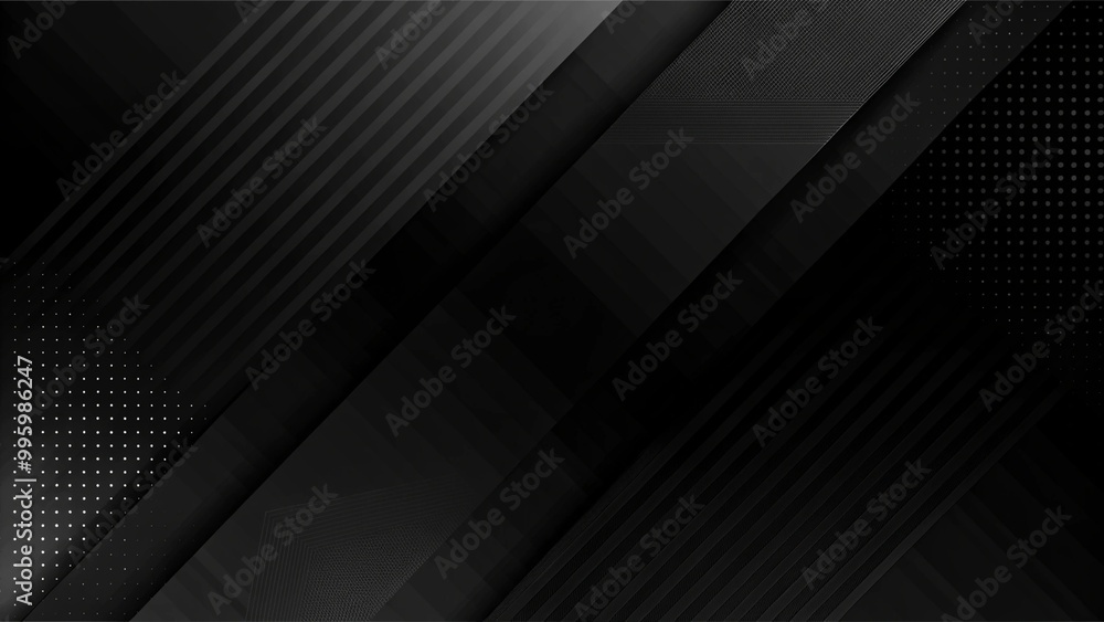 Aufkleber dark deep black dynamic abstract background with diagonal lines. modern creative halftone premium gr