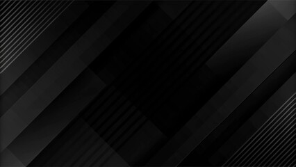 Dark deep black dynamic abstract background with diagonal lines. Modern creative halftone premium gradient. 3d cover of business presentation banner.