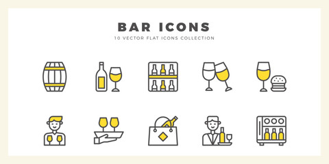 10 Bar Two Color icons pack. vector illustration.