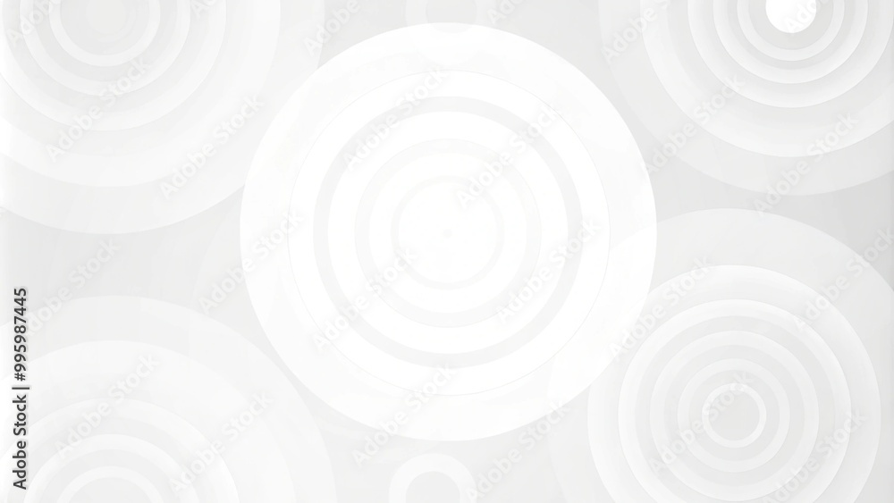 Poster concentric randomly offset white rings or circles steps fading out background wallpaper banner, clos