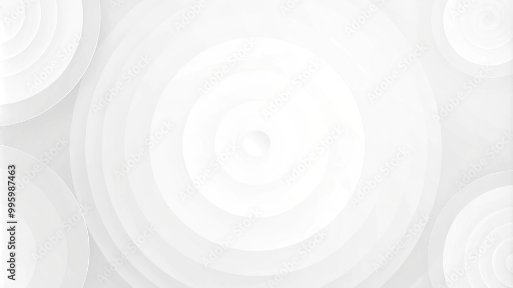 Poster concentric randomly offset white rings or circles steps fading out background wallpaper banner, clos