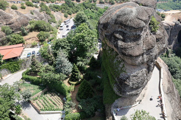The male monastery of the Monastery of Varlaam, which is part of the Meteora monastic complex in...