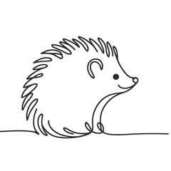 A black and white drawing of a hedgehog with a smile on its face. The drawing is simple and has a cute, playful mood