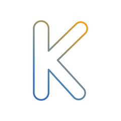 Letter K icon vector stock illustration