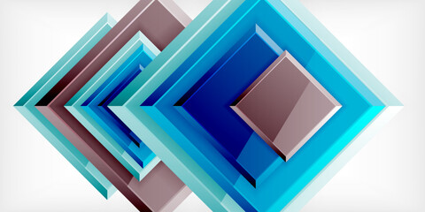 Colorful squares with reflections abstract background design. Vector Illustration For Wallpaper, Banner, Background, Card, Book Illustration, landing page