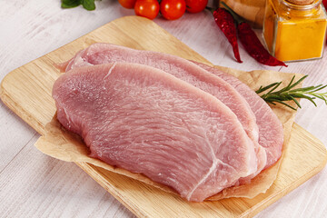 Raw uncooked turkey fillet steak