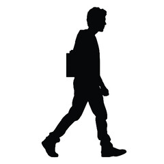 silhouette of a person with a backpack