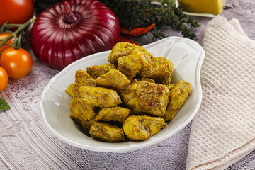 Indian cuisine curry chicken fillet