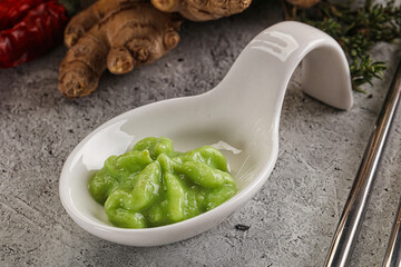 Green organic asian Wasabi seasoning